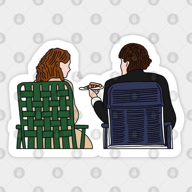 Jim and Pam Sticker by Eclipse in Flames